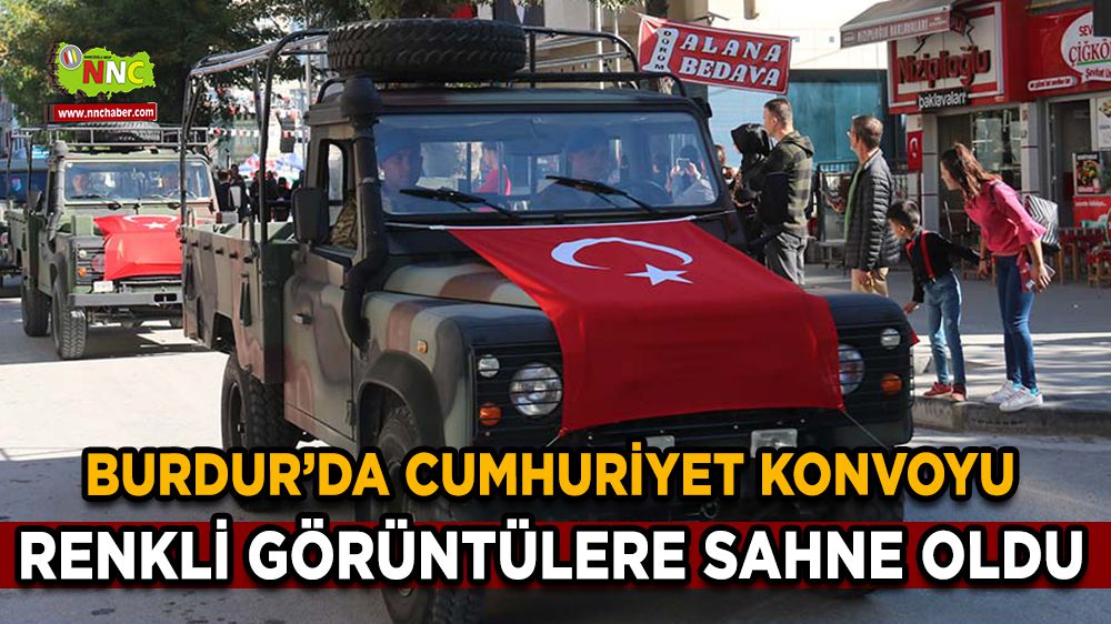 Burdur'da Cumhuriyet Konvoyu