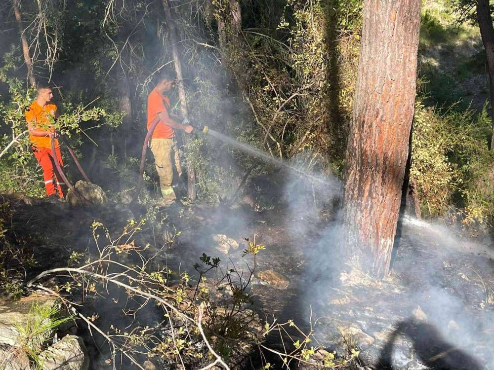 Alanya’daki orman yangını büyümeden söndürüldü