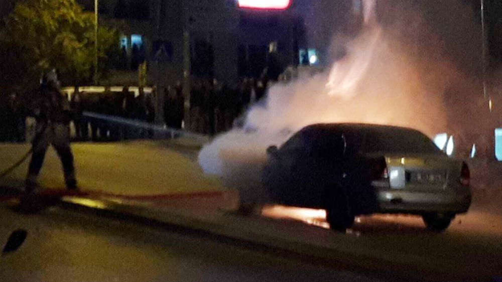 Ankara’da seyir halindeki araç feci bir şekilde yandı