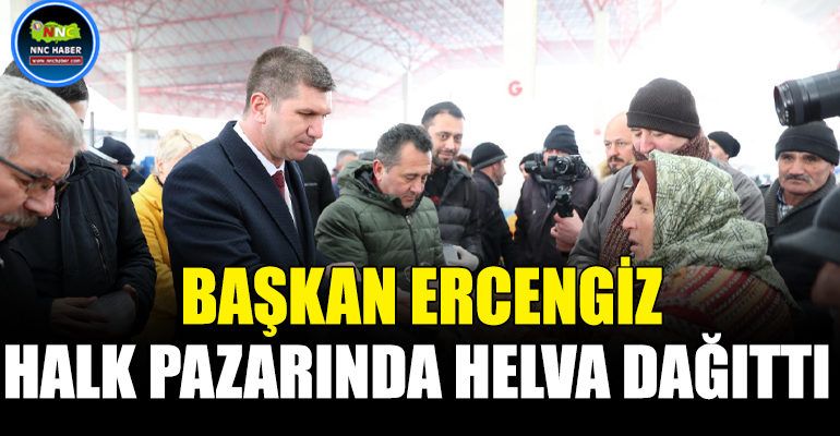 Başkan Ercengiz, Halk Pazarında Helva Dağıttı