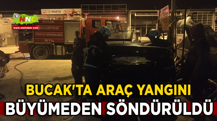 Bucak'ta Araç Yangını Büyümeden Söndürüldü