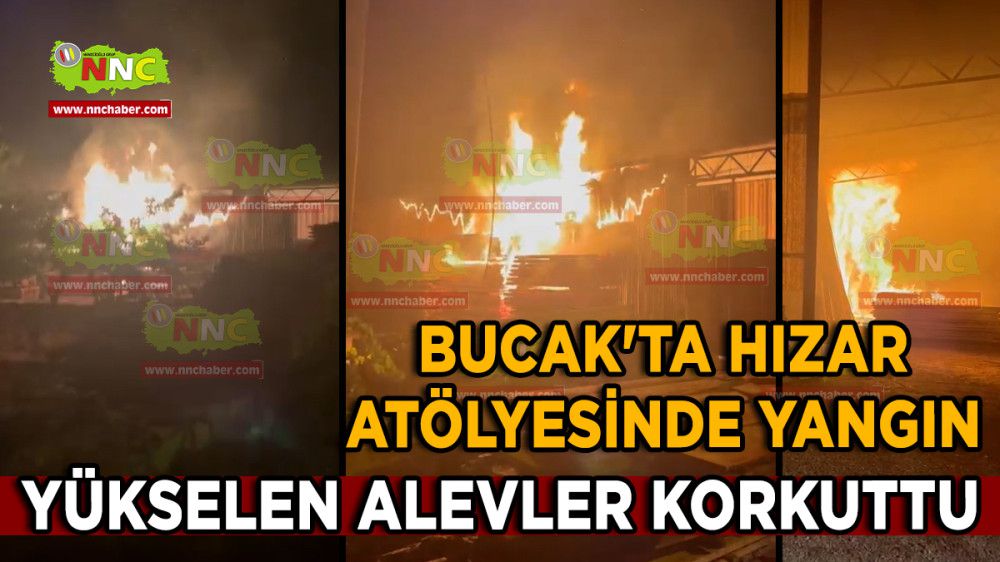 Bucak'ta hızar atölyesinde yangın; Yükselen alevler korkuttu