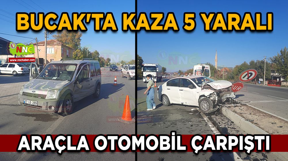 Bucak'ta Kaza 5 Yaralı