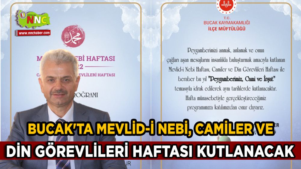 Bucak'ta Mevlid-i Nebi, Camiler ve Din Görevlileri Haftası kutlanacak