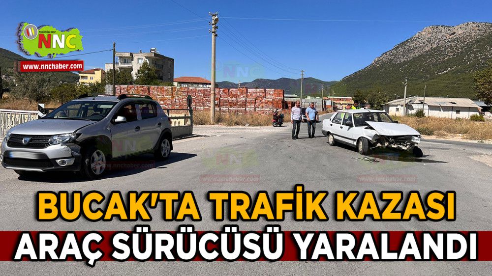 Bucak'ta Trafik Kazası Araç Sürücüsü Yaralandı
