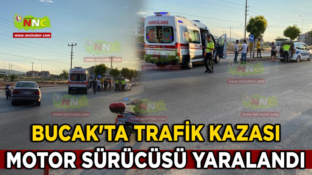 Bucak'ta Trafik Kazası Motor Sürücüsü Yaralandı