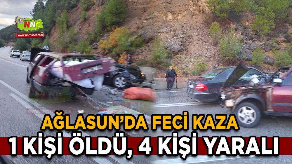 Burdur Ağlasun'da kaza 1 ölü 4 yaralı