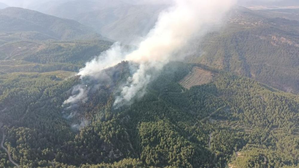 Burdur’da orman yangını havadan ve karadan müdahale