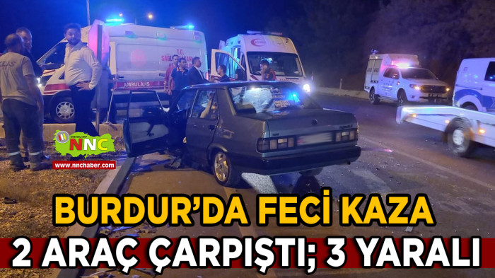 Burdur'da trafik kazası 3 kişi yaralandı