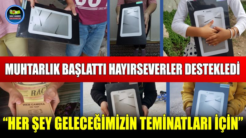 Karamanlı'da Muhtarlıktan Öğrencilere Tablet Desteği