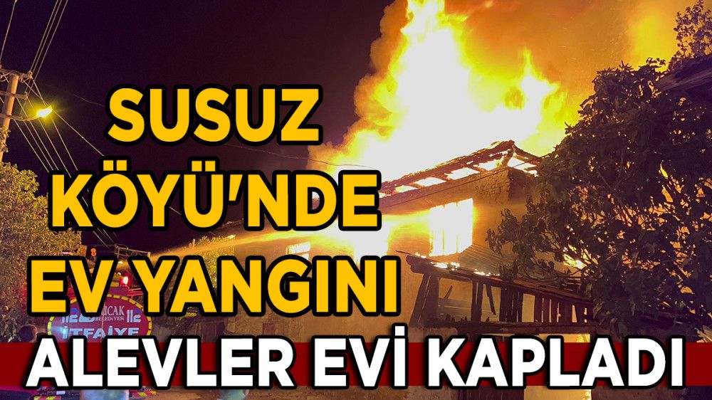Susuz Köyü'nde Ev Yangını Alevler Evi Kapladı