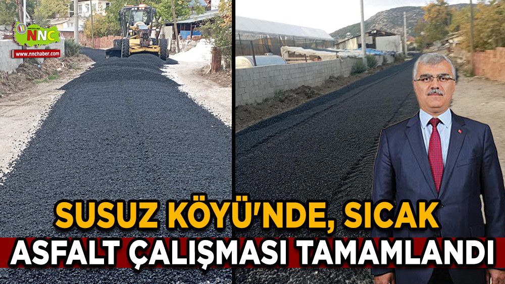 Susuz Köyü'nde sıcak asfalt çalışması tamamlandı