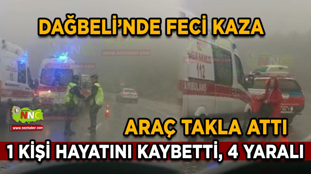 Antalya Bucak karayolunda kaza 1 ölü 4 yaralı