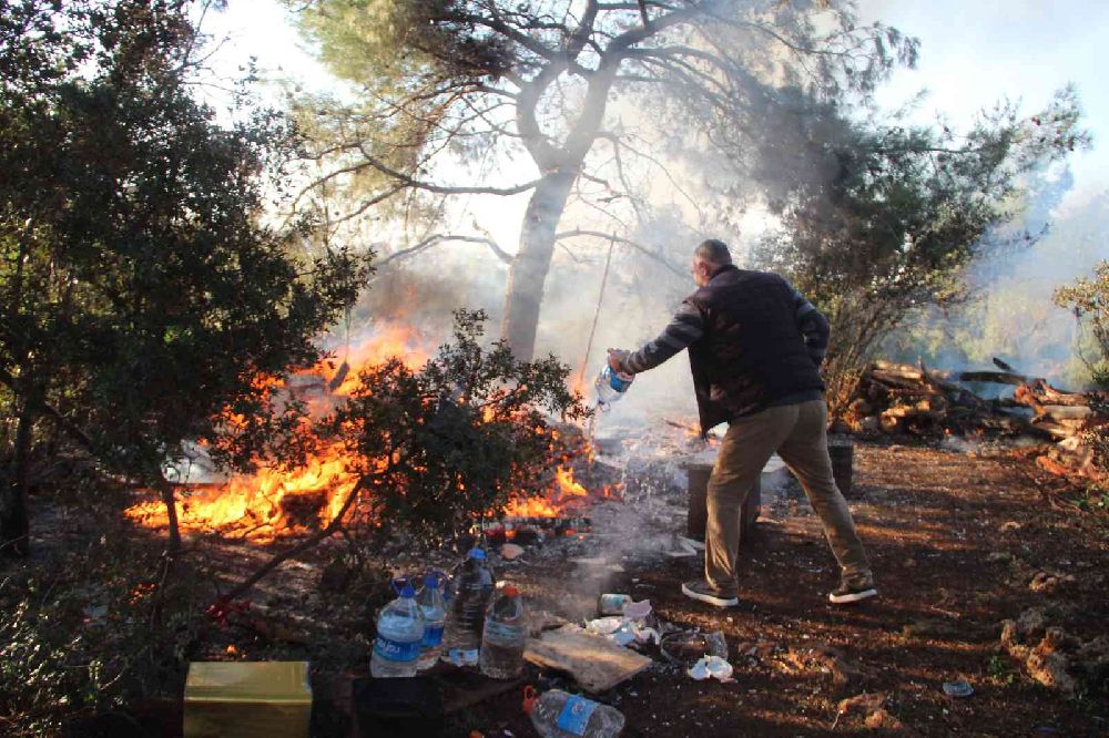 Antalya'da bir kişi orman yangınını önledi