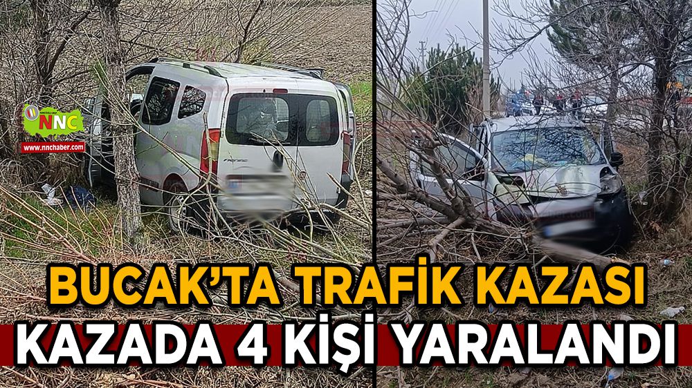 Bucak Karapınar'da Trafik Kazası 4 yaralı