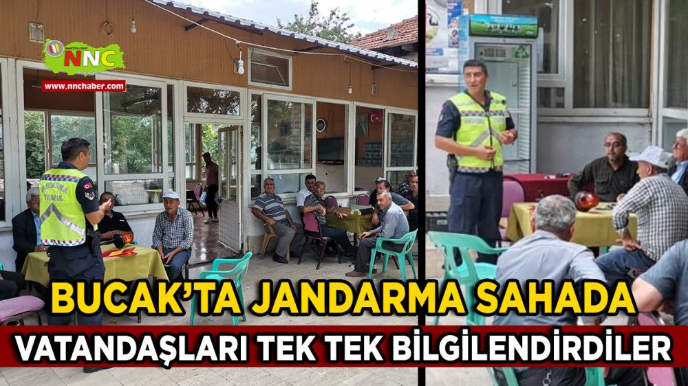Bucak'ta Jandarma Sahada Vatandaşları Tek Tek Bilgilendirdiler
