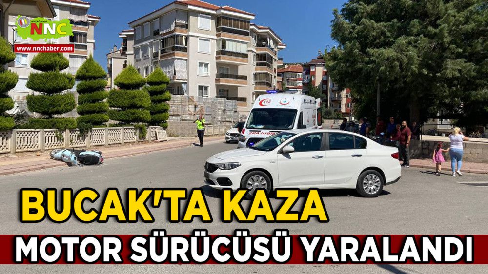 Bucak'ta Kaza Motor Sürücüsü Yaralandı