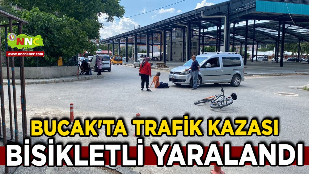 Bucak'ta Trafik Kazası Bisikletli Yaralandı