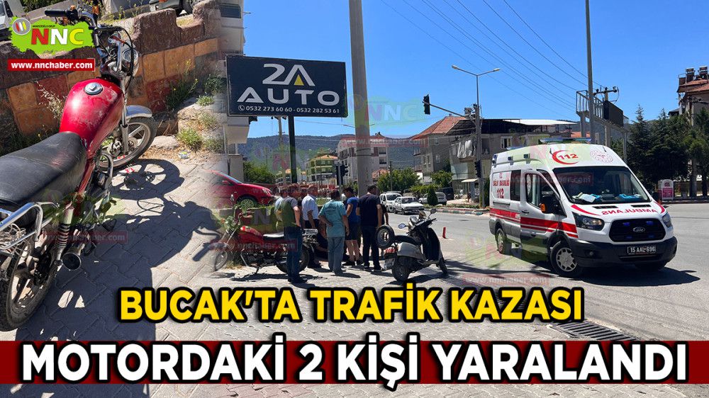 Bucak'ta Trafik Kazası Motordaki 2 Kişi Yaralandı