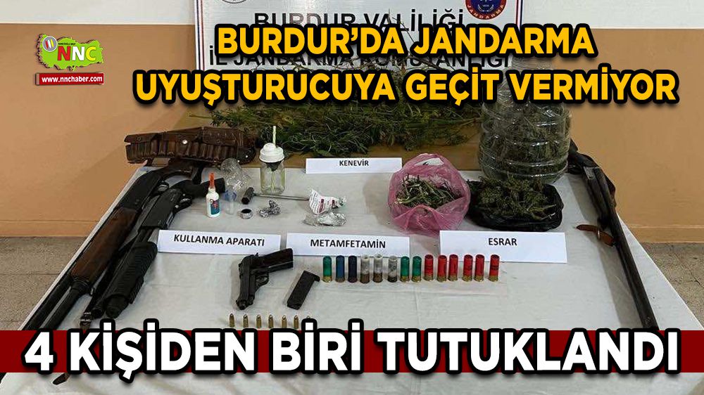 Burdur'da uyuşturucu operasyonu 4 kişiden biri tutuklandı