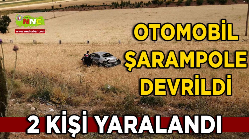 Burdur Karamanlı'da Kaza Otomobil Şarampole Devrildi 2 Yaralı