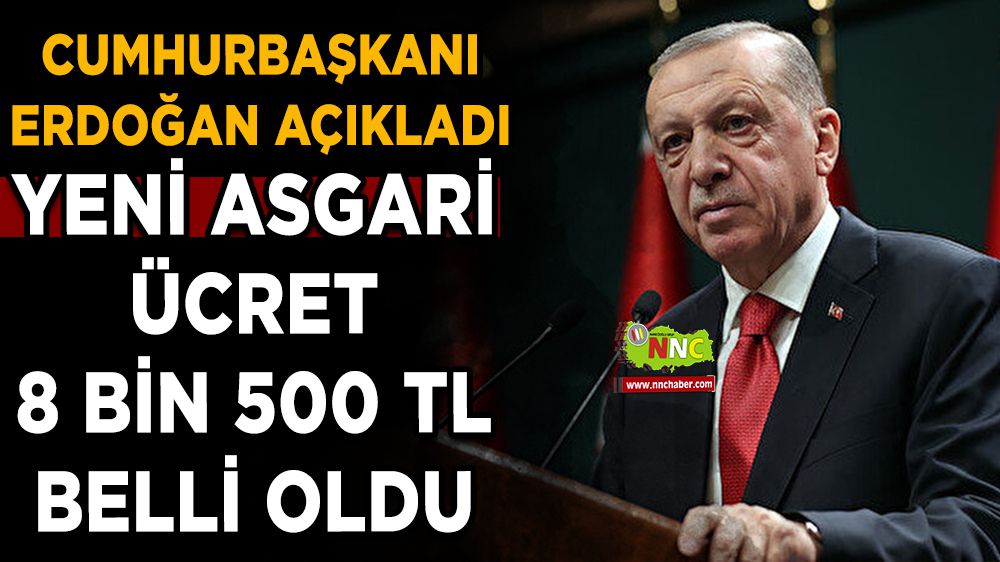 Cumhurbaşkanı Erdoğan, yeni asgari ücreti açıkladı!