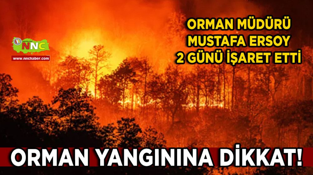 Orman Müdürü Mustafa Ersoy 2 Günü İşaret Etti Orman Yangınına Dikkat!