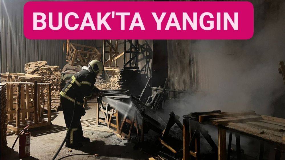 Bucak'ta Kereste Fabrikasında yangın 