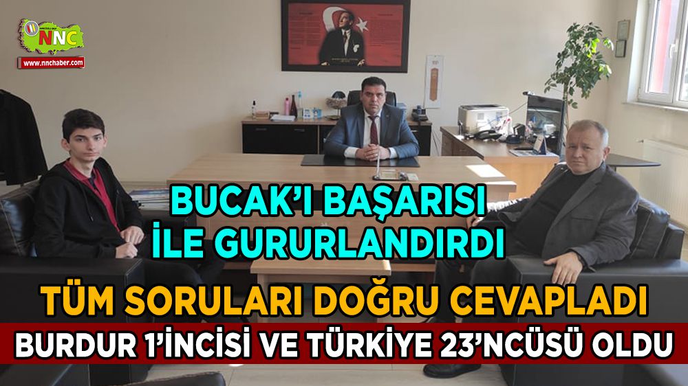 Bucaklı öğrenci Burdur il birincisi ve Türkiye 23'ncüsü oldu