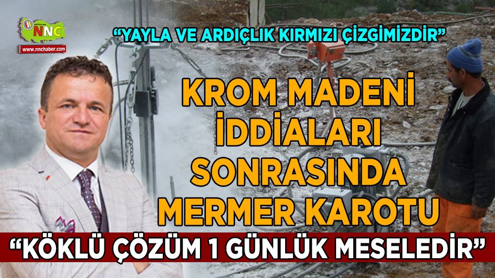 Burdur'da yeni iddia krom madeni sonrası mermer karotu
