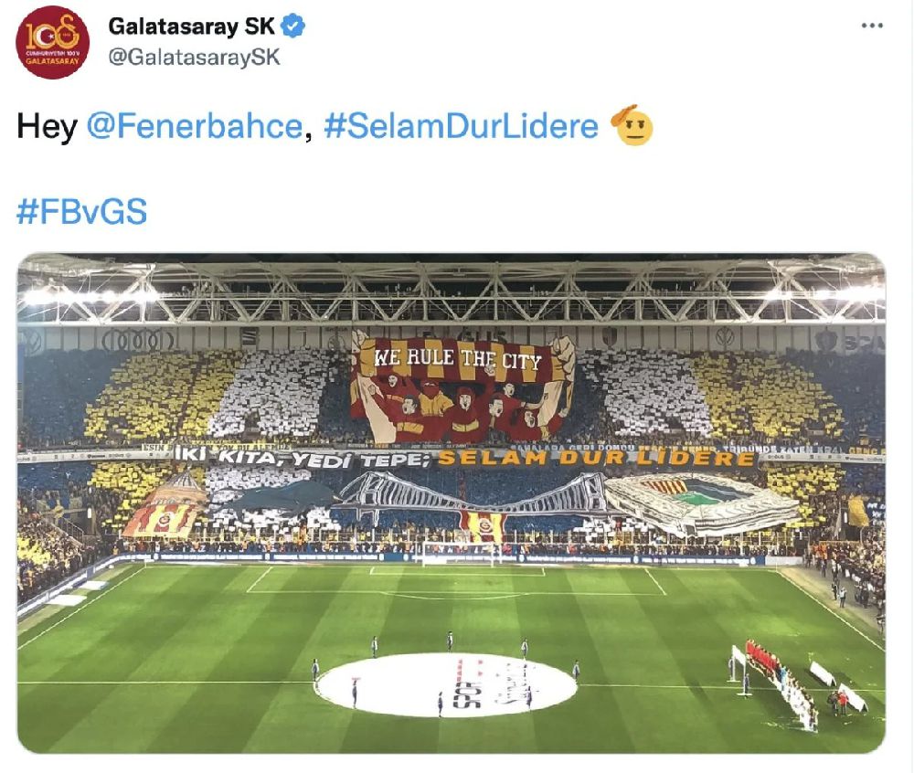 Galatasaray'dan derbi paylaşımı: Selam dur lidere
