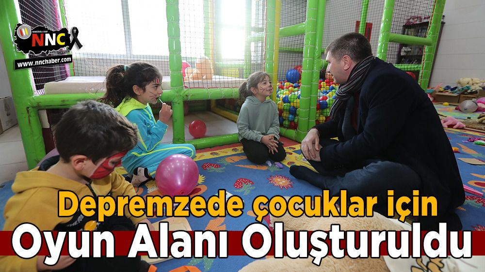 Burdur'da depremzede çocuklar için oyun alanı