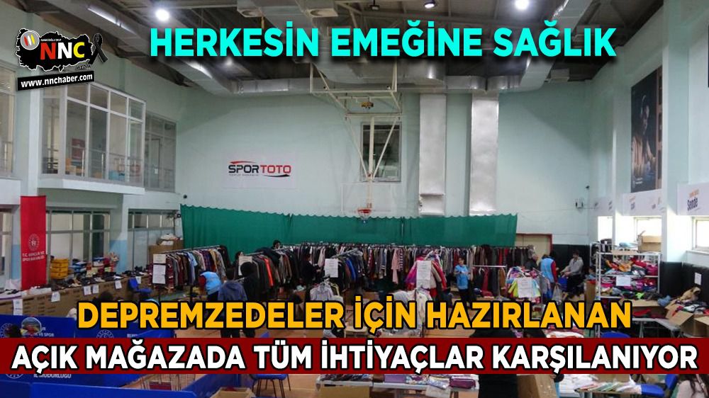 Burdur'da depremzedeler için açık mağaza