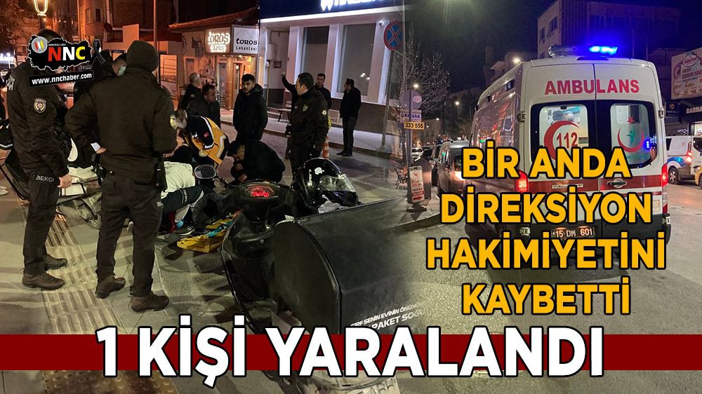 Burdur'da motosiklet kazası 1 yaralı