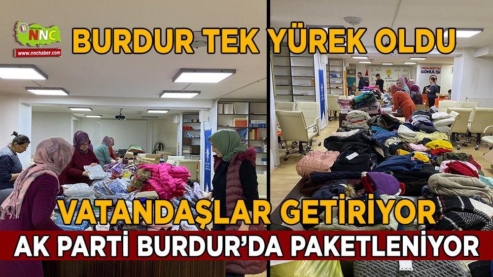Burdur'da vatandaşlardan deprem bölgesine yardım