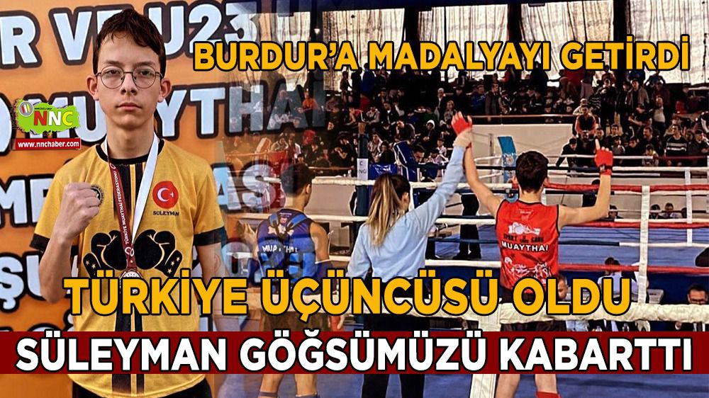 Burdurlu sporcu Süleyman Gökçü, Türkiye 3'ncüsü oldu
