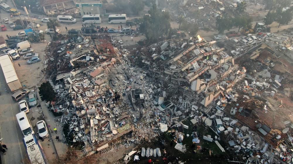 Hatay'daki büyük yıkım havadan görüntülendi