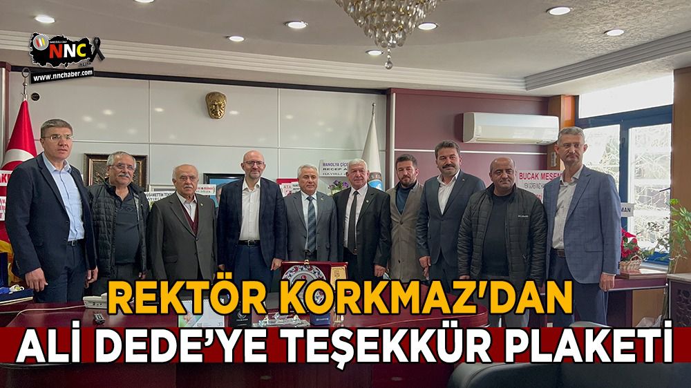 Rektör Korkmaz'dan Başkan Ali Civan'a teşekkür plaketi