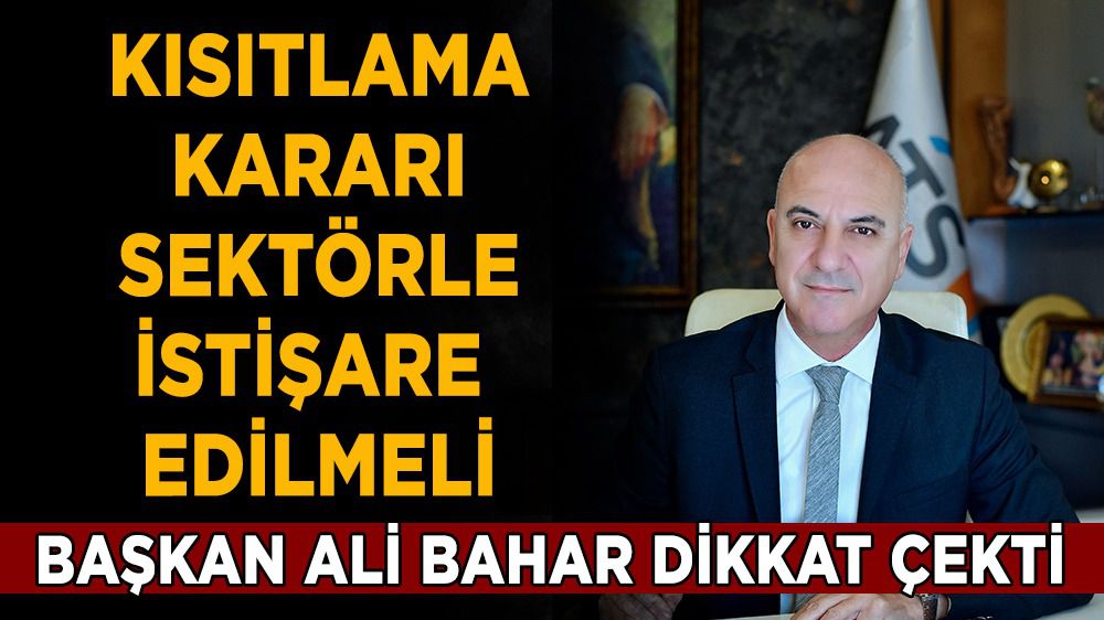 Başkan Ali Bahar'dan domates ihracatı kısıtlaması açıklaması
