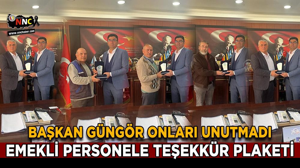 Başkan Güngör'den EYT ile emekli olan personele teşekkür plaketi