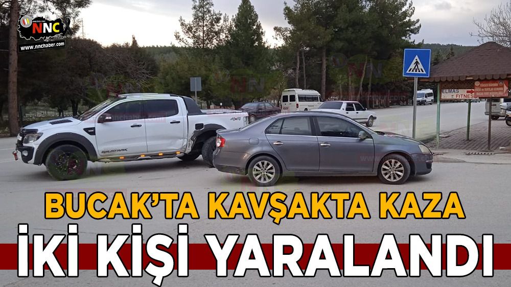 Bucak'ta kavşakta kaza; 2 yaralı