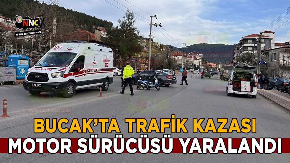 Burdur Bucak'ta kaza; Motor sürücüsü yaralandı