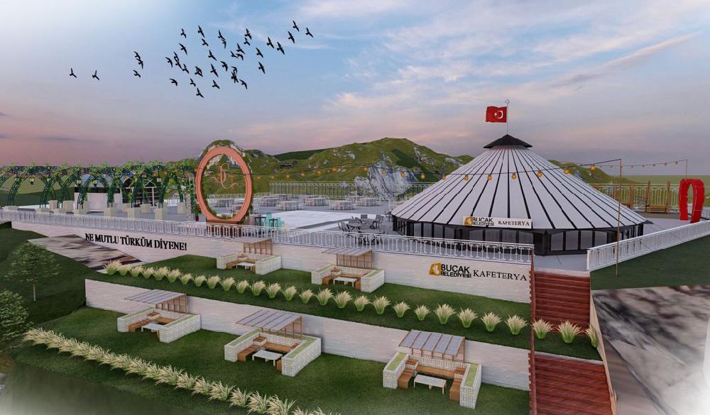 Bucak'ta Yunus Emre Tepesine kır düğün salonu ve sosyal tesis