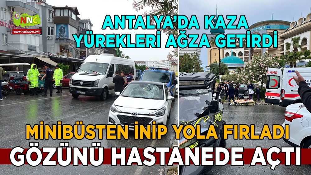 Antalya'da yürekleri ağza getiren kaza