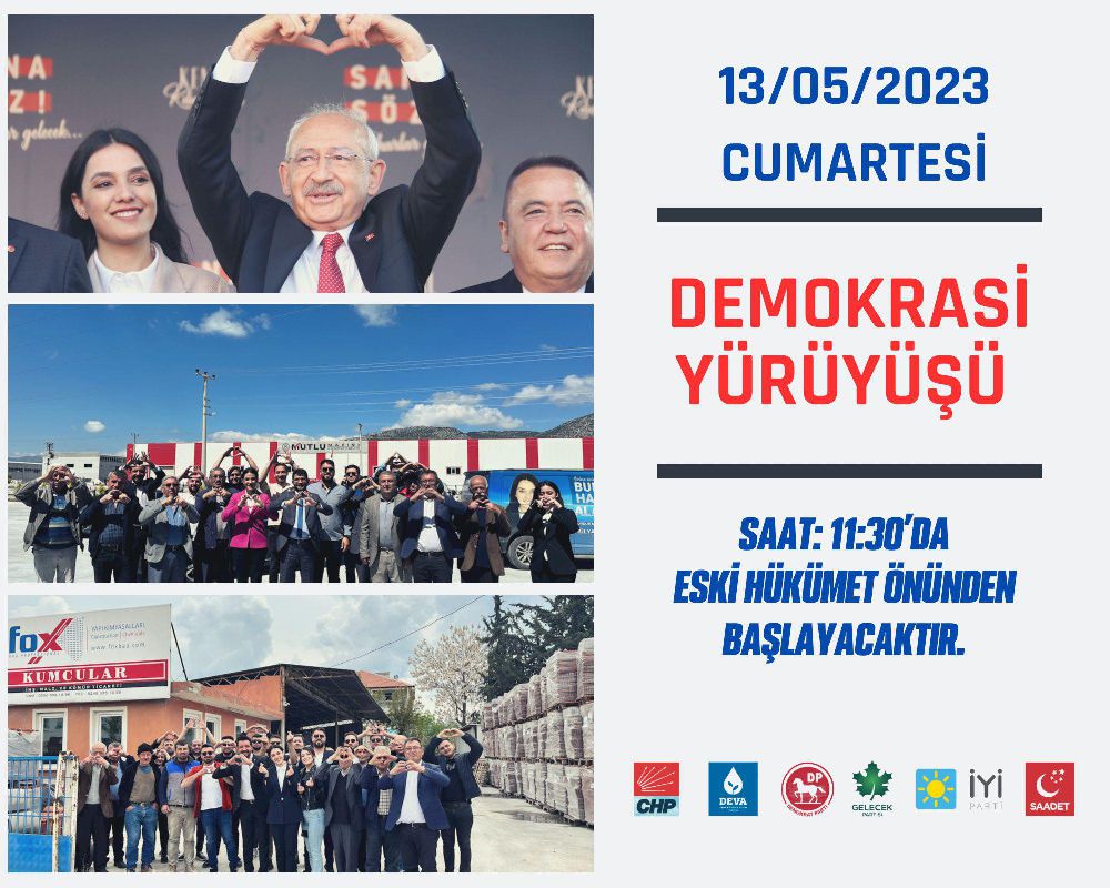 Bucak'ta CHP Demokrasi yürüyüşü saat 11:30'da