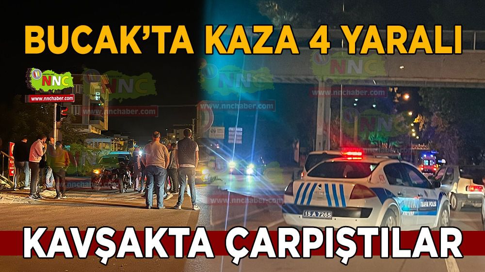 Bucak'ta motosikletli kaza 4 yaralı