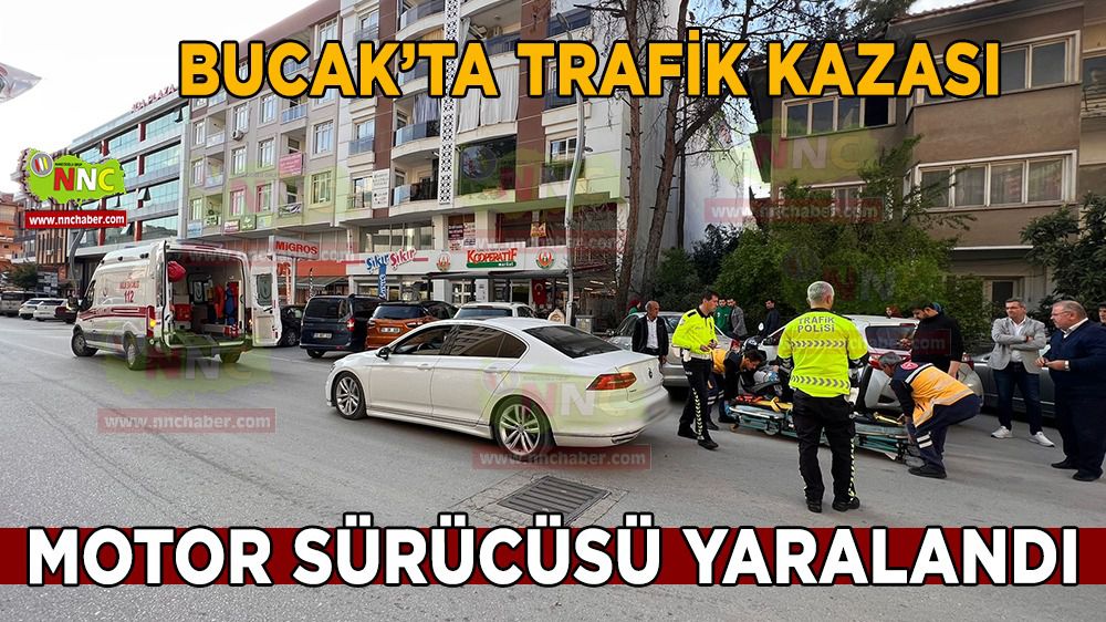 Burdur Bucak'ta kaza motor sürücüsü yaralandı