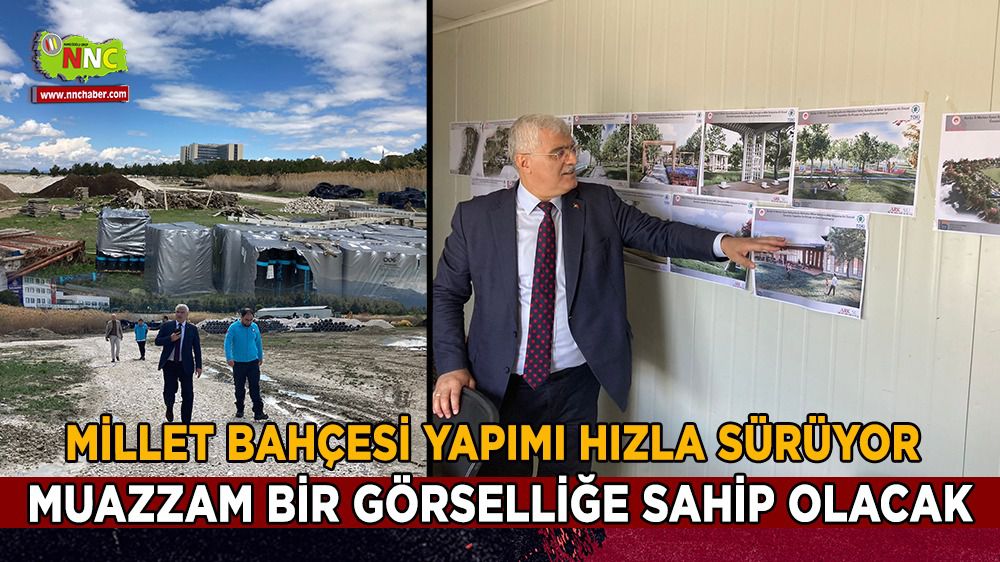 Burdur'da Millet Bahçesi yapımı hızla sürüyor