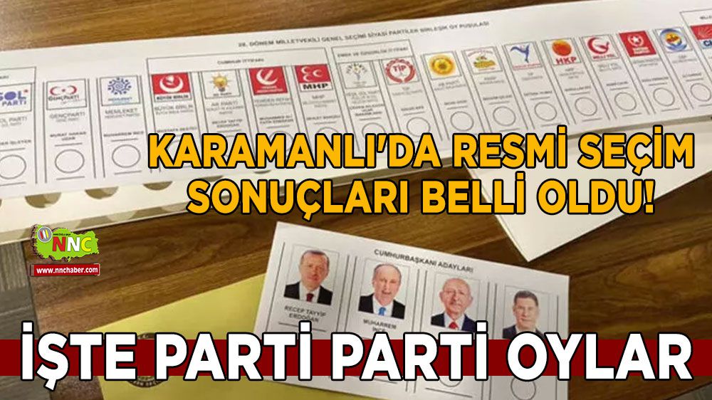 Karamanlı'da resmi seçim sonuçları belli oldu! İşte parti parti oylar
