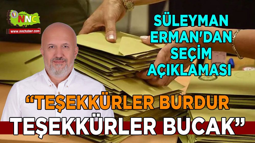 Süleyman Erman'dan Burdur'a teşekkür